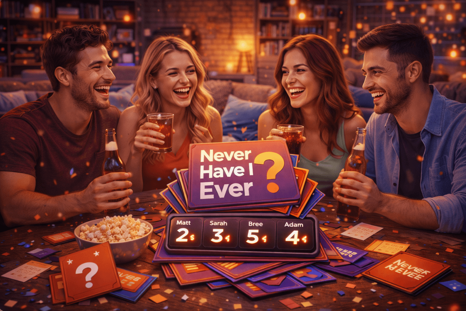 300+ Never Have I Ever Questions for party and couples game nights